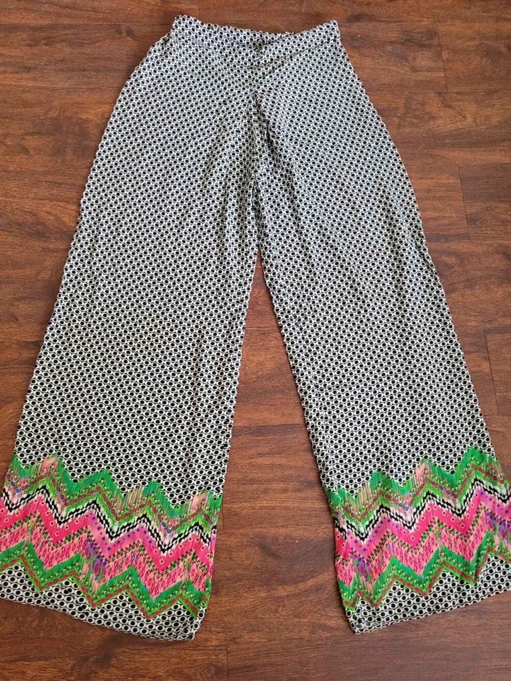 Calzedonia Cobey Wide Leg Palazzo Pants Chevron Print S